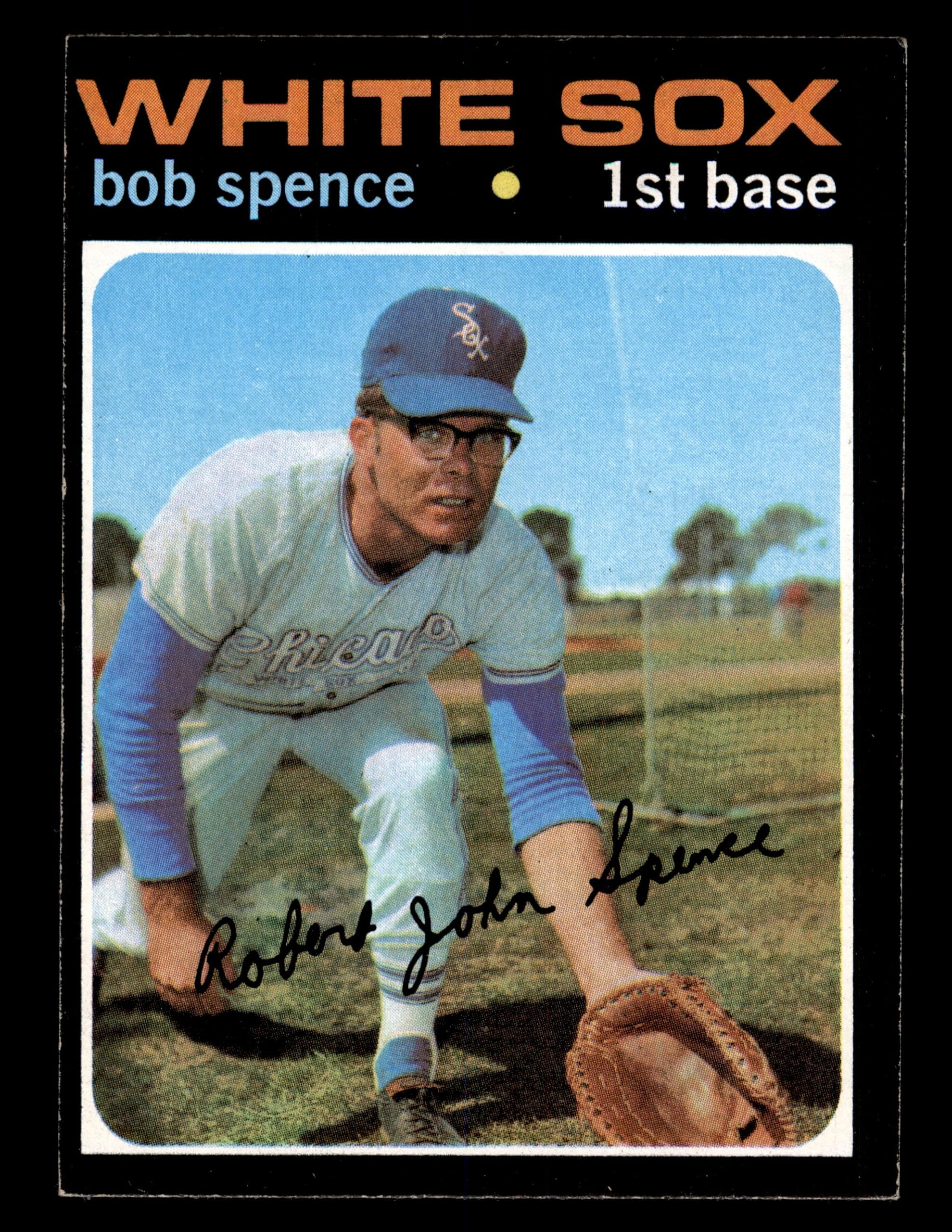 1971 Topps # 186 Bob Spence Chicago White Sox (Baseball Card) EX White Sox