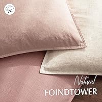 Vista 140 de Foindtower Paquete de 2 fundas de almohada decorativas de lino y liso, funda de cojín decorativa suave, estilo bohemio campestre para silla, sofá