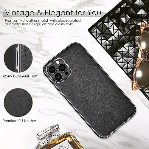 Miniatura 3 de LOHASIC Funda para iPhone 13 Pro para mujer, delgada, de cuero, elegante, de poliuretano, suave, antideslizante, a prueba de golpes, cubierta