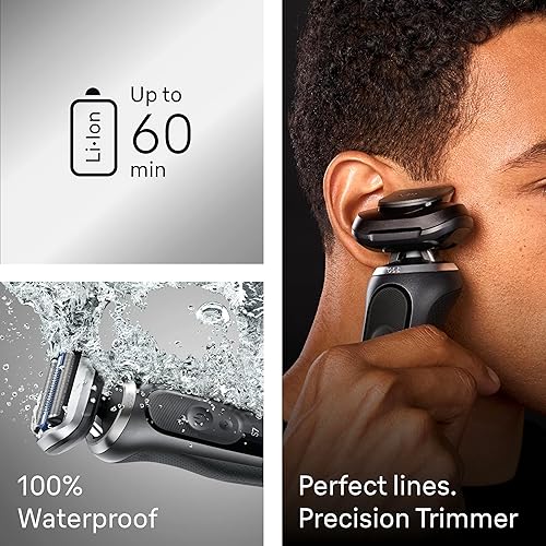 Miniatura 10 de Braun Electric Shaver for Men, Series 7 7171cc, Wet & Dry Shave, Turbo & Gentle Shaving Modes, Waterproof Foil Shaver with Precision Trimmer, Space