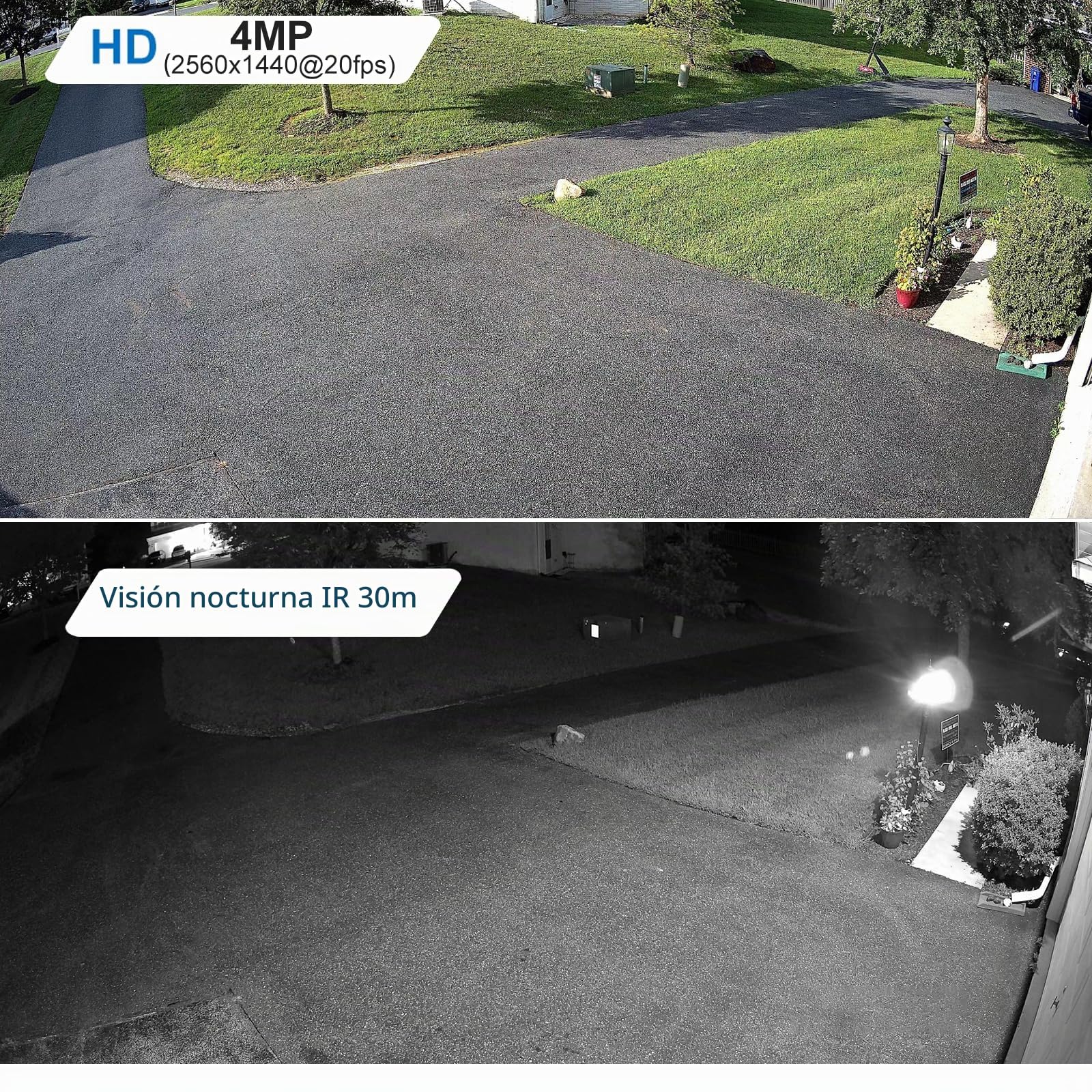 Anpviz 4MP Cámara de Vigilancia PoE con Micrófono, Visión Nocturna IR | Detección de Movimiento, Acceso Remoto, Interior y Exterior, IP66, Metal Carcasa, Memoria NFS y NVR, Sin Instantánea(Serie U)
