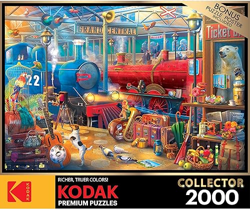 Miniatura 4 de RoseArt - Kodak Premium Collector - Estación de tren - Rompecabezas de 2000 piezas para adultos