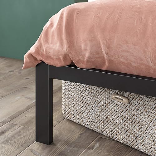Miniatura 8 de ZINUS Arnav - Marco de cama de metal soporte de listones de madera no necesita somier fácil de montar color negro matrimonial