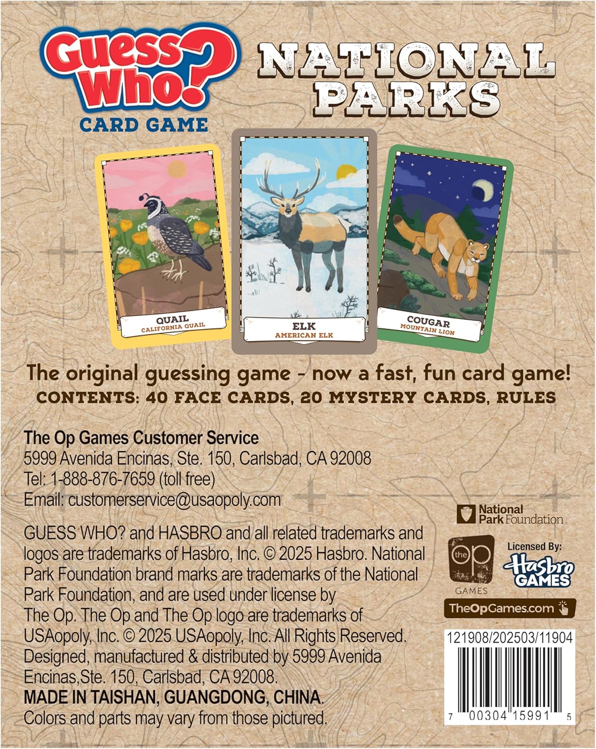 Guess WHO? Card Game: National Parks Edition, Featuring Iconic Wildlife - Cougar, Pelican, Bat, Quail & More, Classic Deduction Gameplay with Educational Twist, Officially Licensed Merchandise