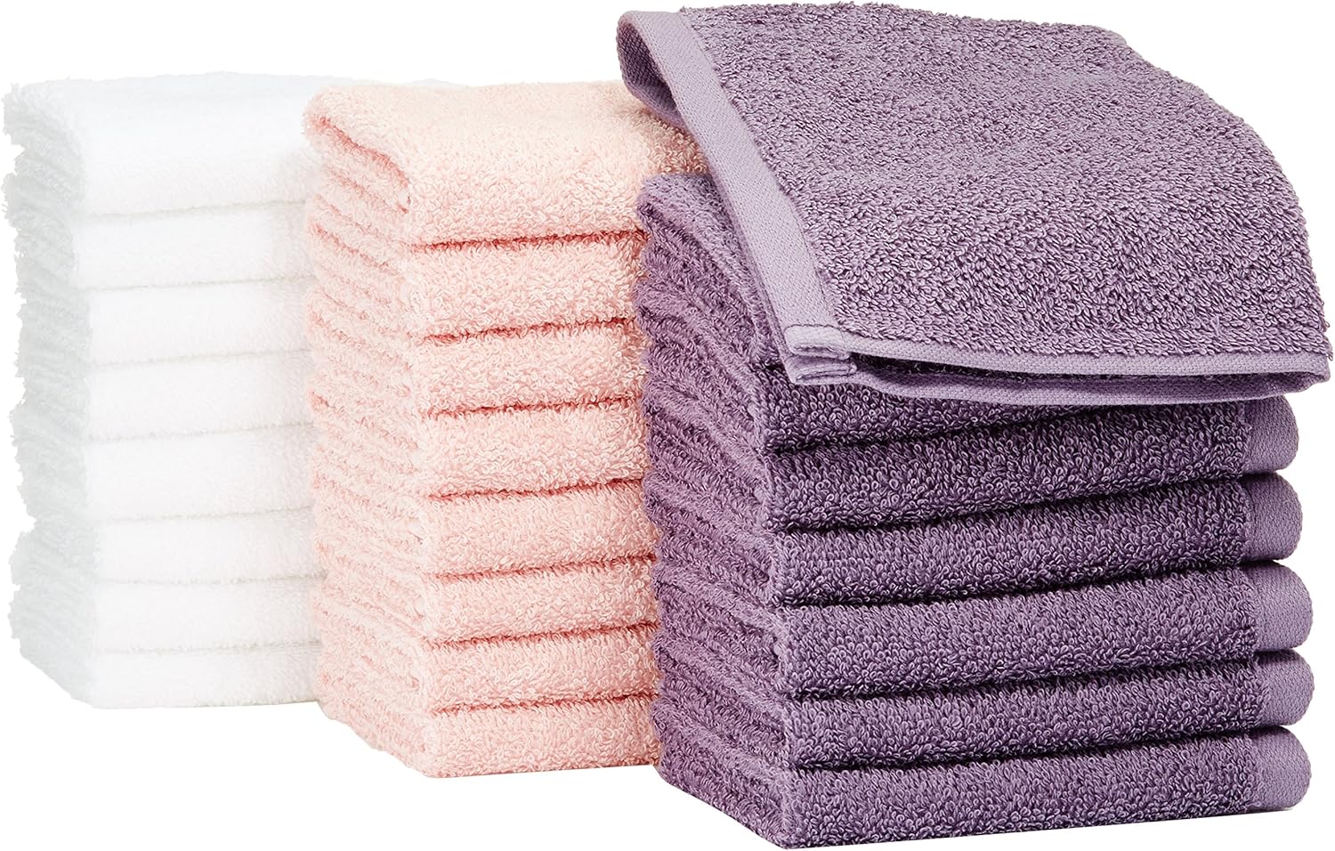 Amazon Basics washcloth for bathroom, 100 Cotton Extra
