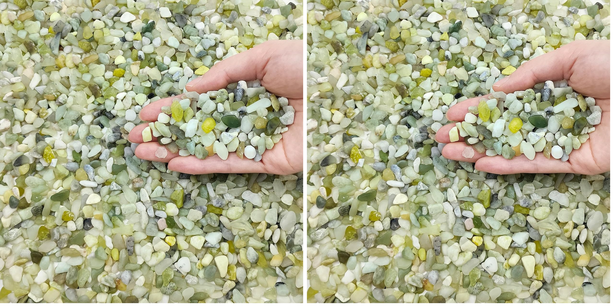 FANTIAN 10 lbs Pebbles for Landscaping,1/4 Inch Polished Green Pea Gravel Small Rocks for Plants, Succulents, Cactus, Vases, Terrarium and Outdoor Gardening (Pack of 2)
