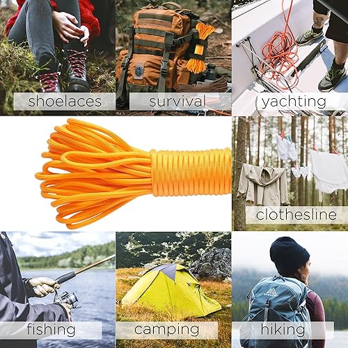 Vista 246 de TECEUM - Cuerda resistente 1000 de 1000 / 200 / 100 / 50 pies, más de 40 colores, cuerda para supervivencia y campamento, cuerda de nailon Patriot