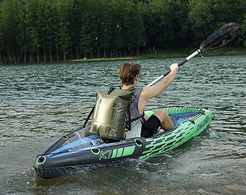 Miniatura 7 de MARCHWAY Mochila impermeable para senderismo, kayak (verde militar, 30L)