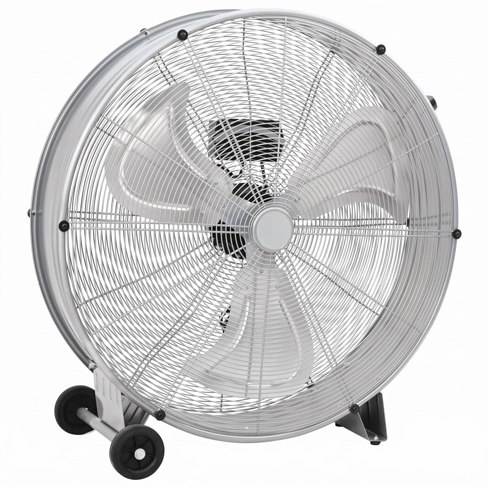 Gecheer Trommelventilator Neigbar mit 2 Rädern, Aluminium, 79x37x82 cm | 3 Geschwindigkeitsstufen, 3 Metallflügel, Leichte Reinigung für Innen- und Außenbereich Werkstatt Garage Halle