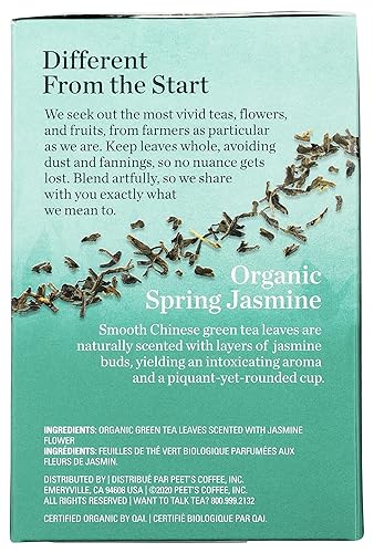 Miniatura 4 de Mighty Leaf Té orgánico de jazmín primaveral, bolsas de hojas enteras, 15 unidades