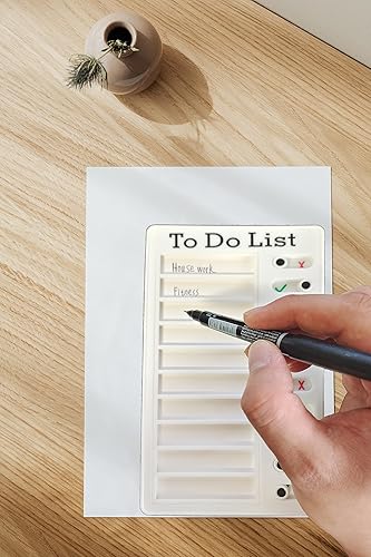 Miniatura 4 de Tabla de tareas de 2 piezas para niños (blanco), tabla de lista de tareas, tabla de rutina diaria con 10 cartulinas desmontables