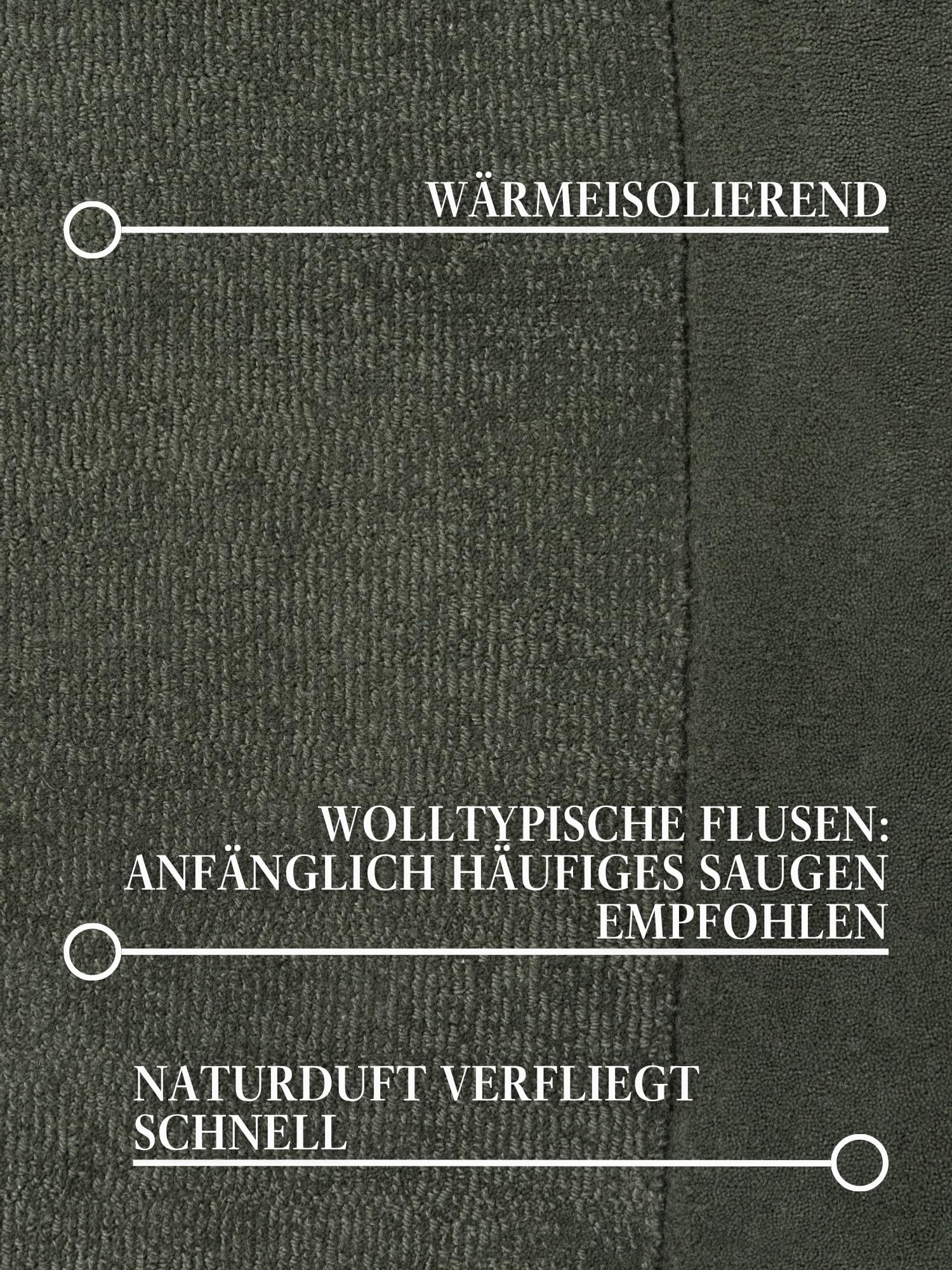 Villeroy & Boch Wollteppich Kivi Rund - Weicher Natur Wohnzimmerteppich mit Bordüre, Handgemacht & Natürlich, Modernes Design für Wohnzimmer, Schlafzimmer, Esszimmer, Flur - Natur Grün, Ø 150 cm