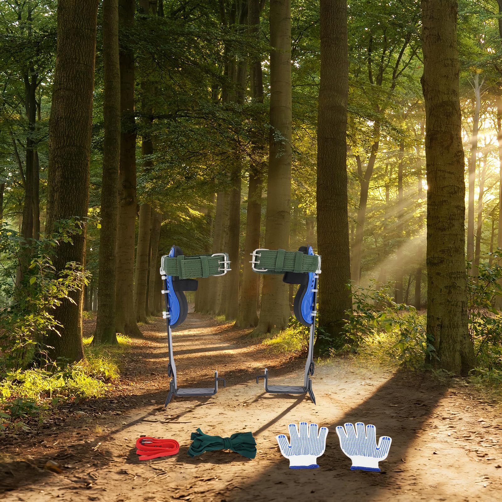 Set di ramponi per albero a 2 denti, fino a 100 kg, con cinghia