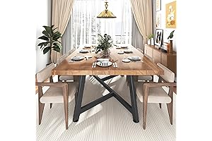 Rustic 72 Inch Solid Wood Dining Table for 4-6 People