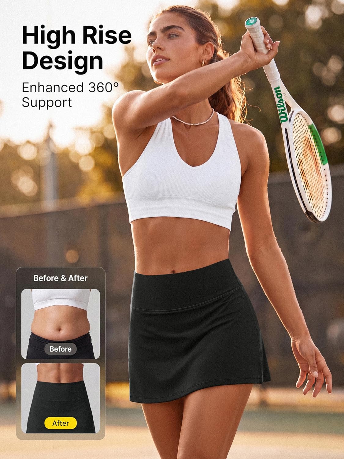 ODODOS Womens's High Waist Tennis Skirts Cloud Feeling Built-in Shorts Athletic Golf Casual Skorts with Pockets