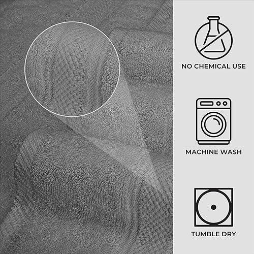 Miniatura 6 de Homes Perception - Juego de 8 toallas de lujo, 2 toallas de baño, 2 toallas de mano, 4 toallas pequeñas, 21.16 ozm (gris carbón)