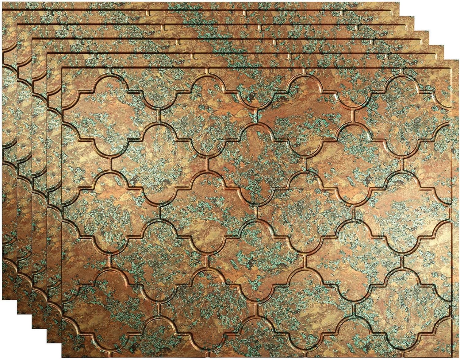 FASÄDE Monaco Decorative Vinyl 18in x 24in Backsplash Panel in Oil-Rubbed Bronze (5 Pack)