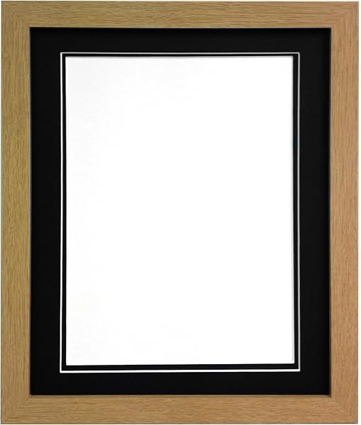 H7 Oak Picture Photo Frame With Ivory Double Mount A3 for Pic Size A4 - 2
