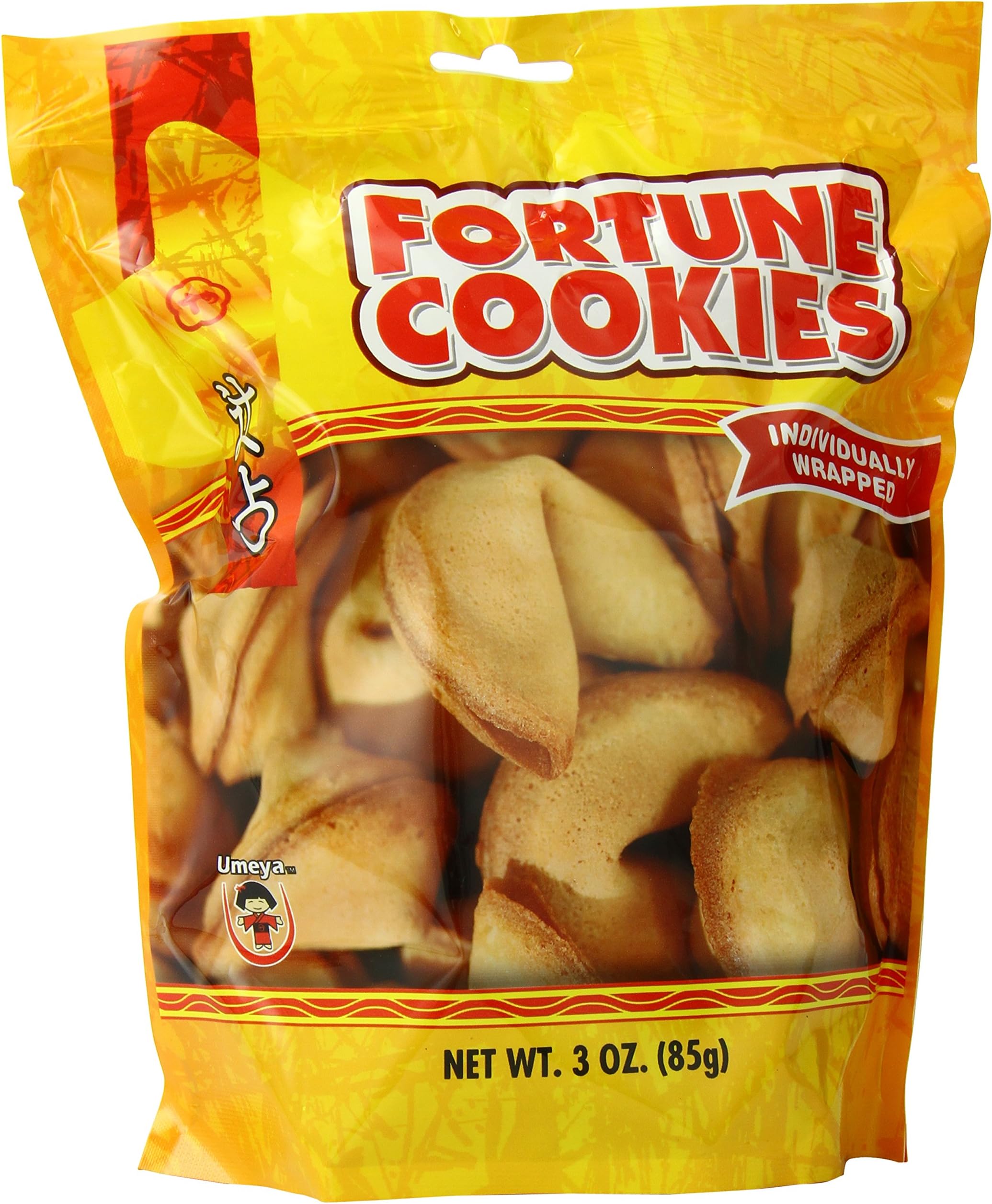 Umeya Fortune Cookies Pouch, 3-Ounce Units (Pack of 6)