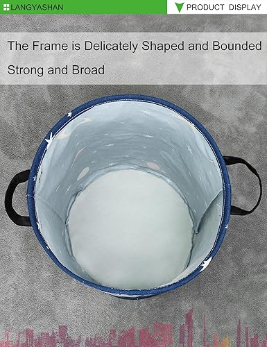 Miniatura 322 de LANGYASHAN Contenedor de almacenamiento, cesta organizadora plegable de tela de lona para ropa sucia, contenedores de juguetes, cestas de regalo, Un