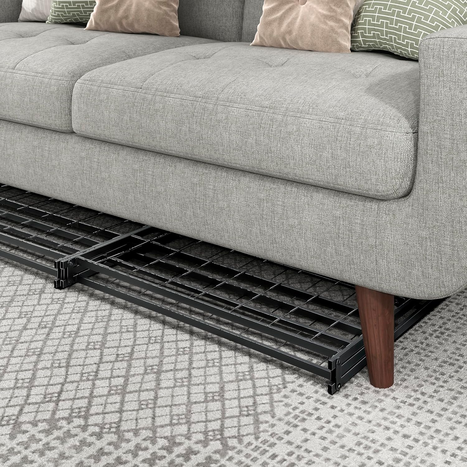 Lexicon Metal Platform Bed Frame Full Size, Folding Bed Mattress Foundation, 14'' High, No Box Spring Needed, Tool-Free Assembly, Underbed Storage, Black