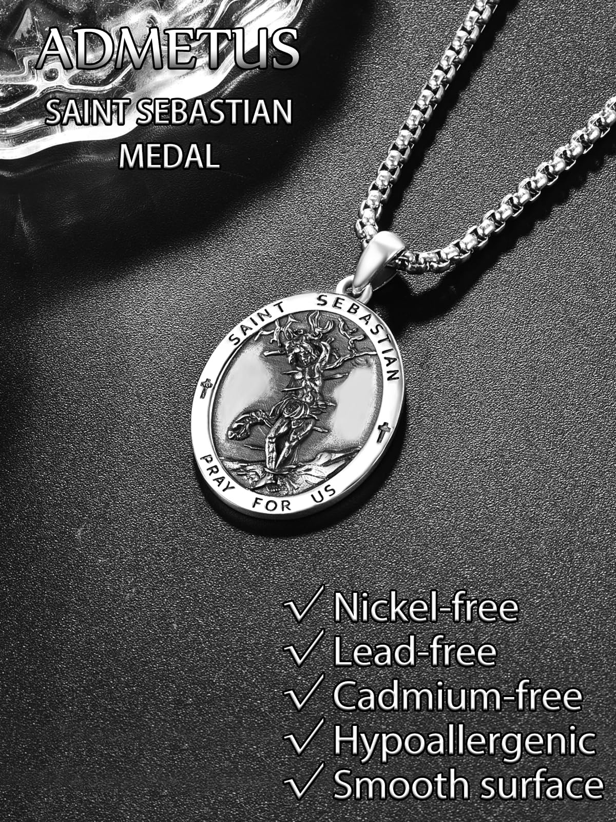 Snapklik.com : St Sebastian Medal For Men Sterling Silver Saint ...