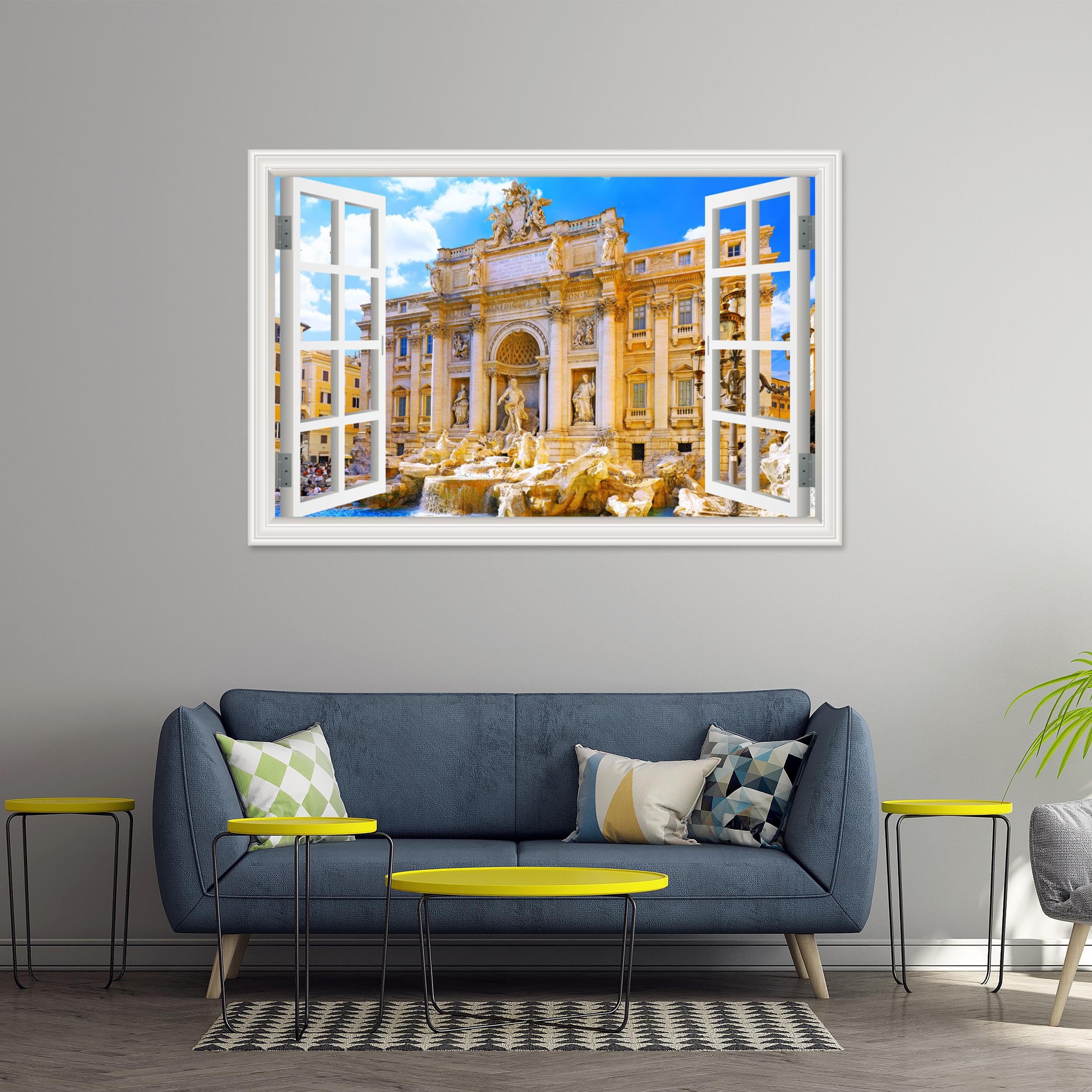 Amazon.com: Window Scenery Wall Art. Fake Window View City View