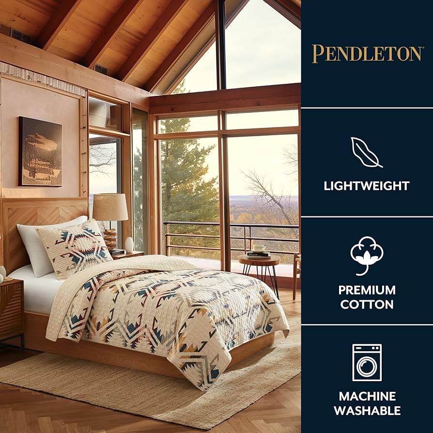 Amazon.com: PENDLETON White Sands Twin Quilt Bedding Set