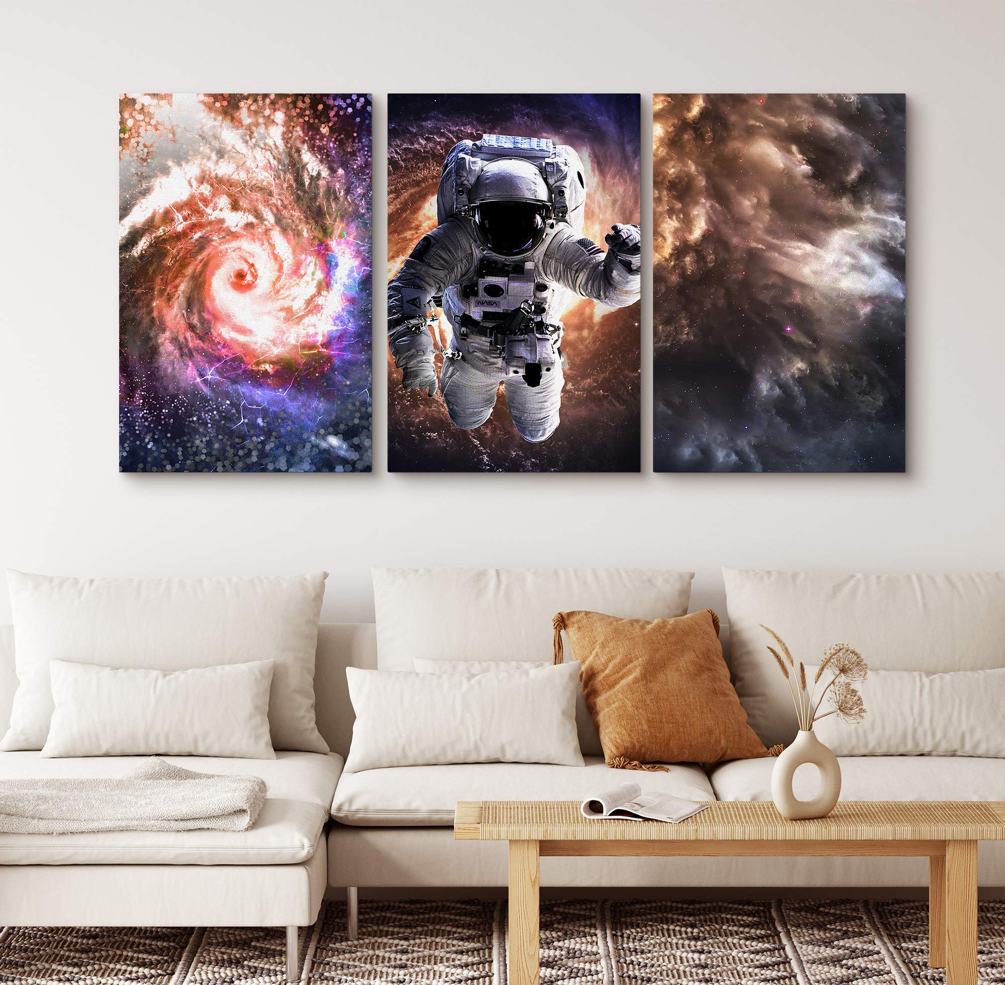 Amazon.co.jp: SIGNFORD 3パネルキャンバスウォールアート 宇宙の嵐