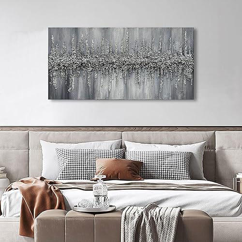 Miniatura 6 de Limiyer Arte moderno abstracto para pared, pintura de textura de piedra de cristal blanco y negro, sala de estar, dormitorio, pasillo, pared,