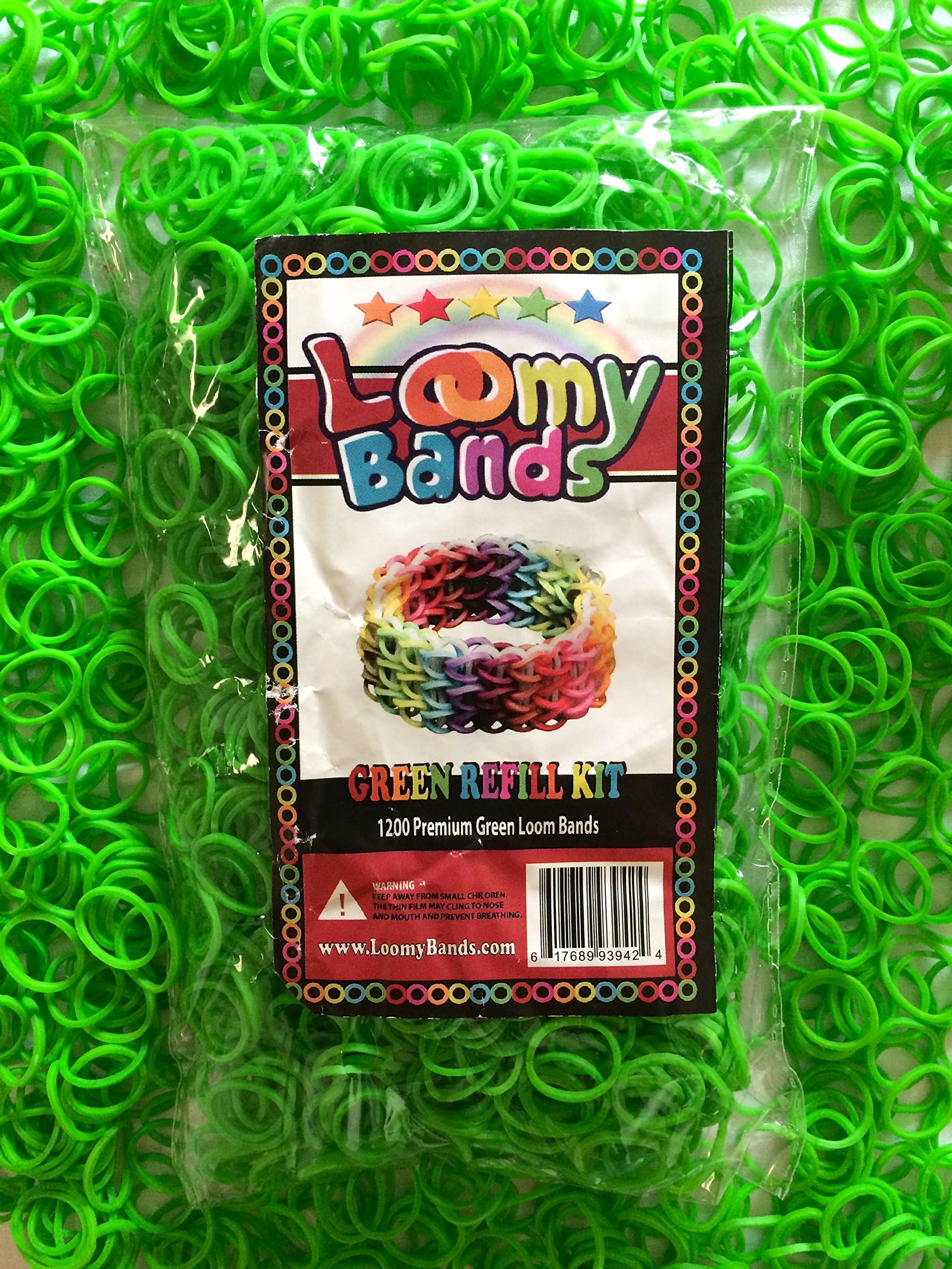 1200 Lime Green Loom Bands - Rainbow Loom Compatible Premium Rubber Band Refill Kit - 100% Latex Free Premium Quality Loom Bands to Refill Your Loom Bands Organizer! 100% Money Back Guarantee!