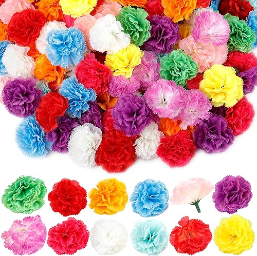 Nicunom Paquete de 120 cabezas de flores falsas, cabeza de claveles de seda a granel, mini hortensias para el hogar, bodas, fiestas, matrimonios,