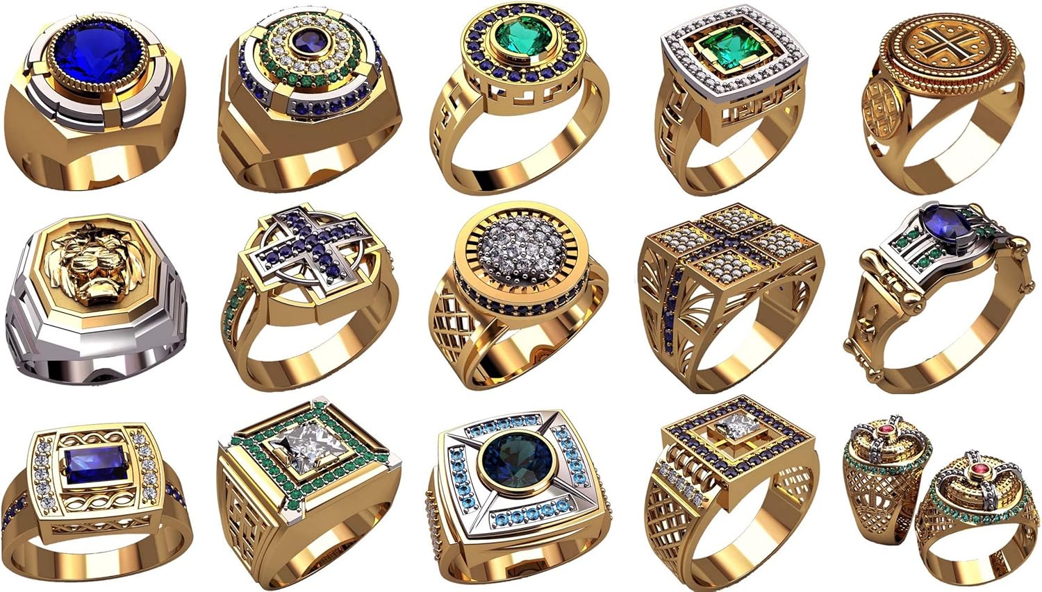 #m9_set of 15 pcs ring wax patterns for lost wax casting Jewelry