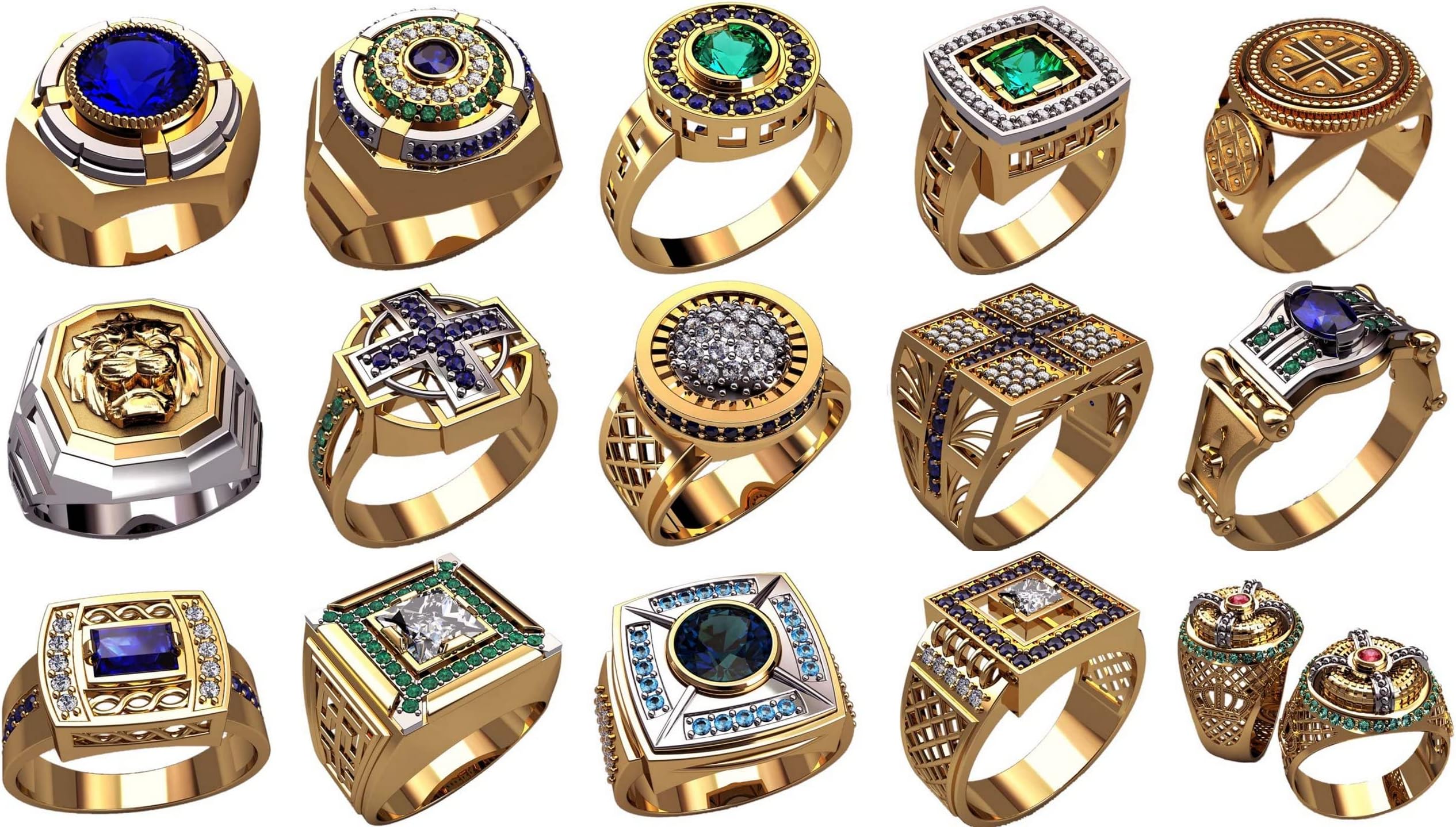 #m9_set of 15 pcs ring wax patterns for lost wax casting Jewelry