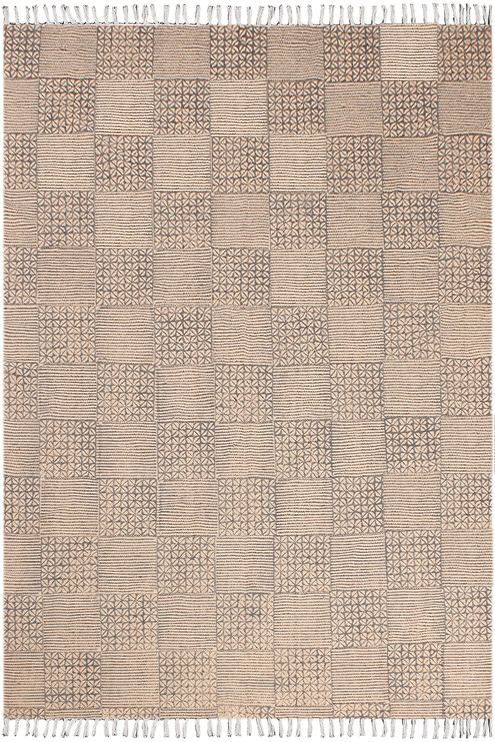 Tapis indien dhurrie coton imprimé main cuisine entrée