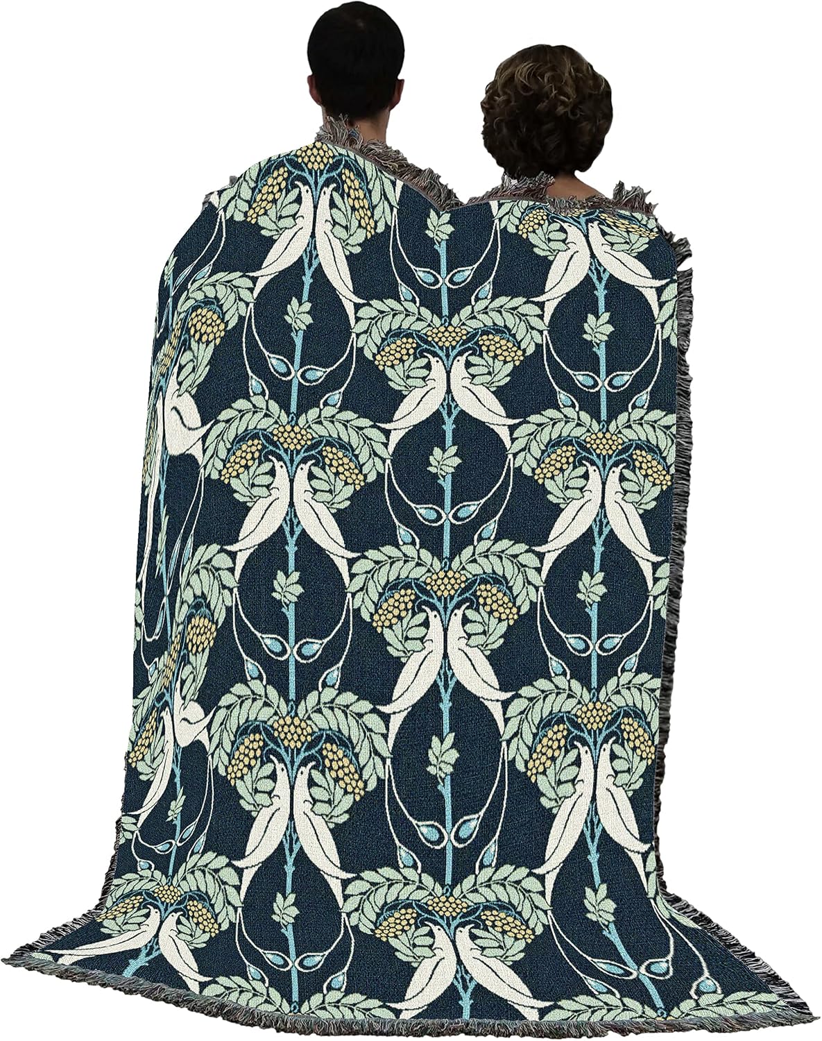 Pure Country Weavers C.F.A. Voysey Rowan Tree Twilight Blanket - Arts & Crafts - Gift Tapestry Throw Woven from Cotton - Made in the USA (72x54)
