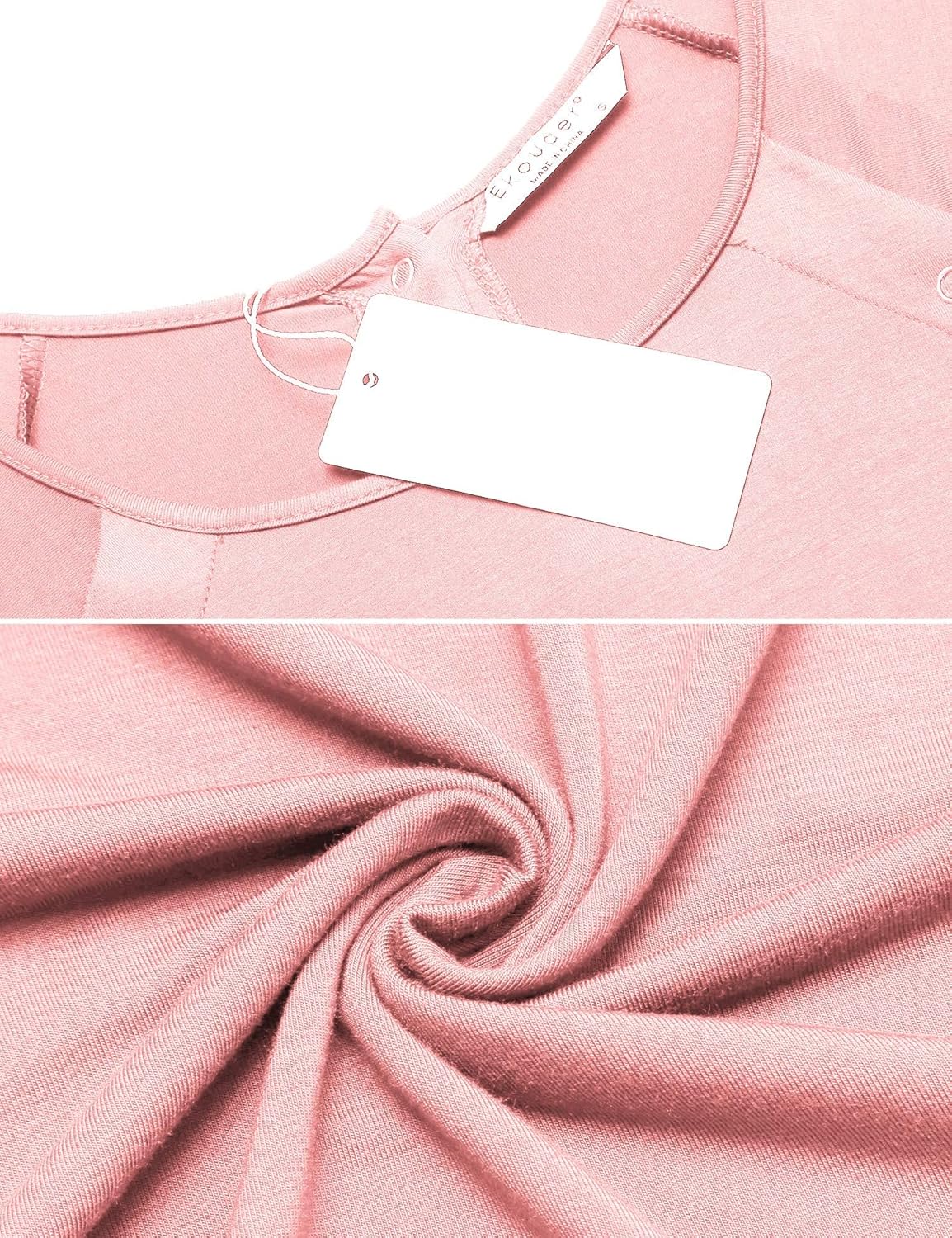 Ekouaer Women’s Nursing/Delivery/Labor/Hospital Nightdress Short Sleeve Maternity Nightgown with Button S-XXL - Image 5