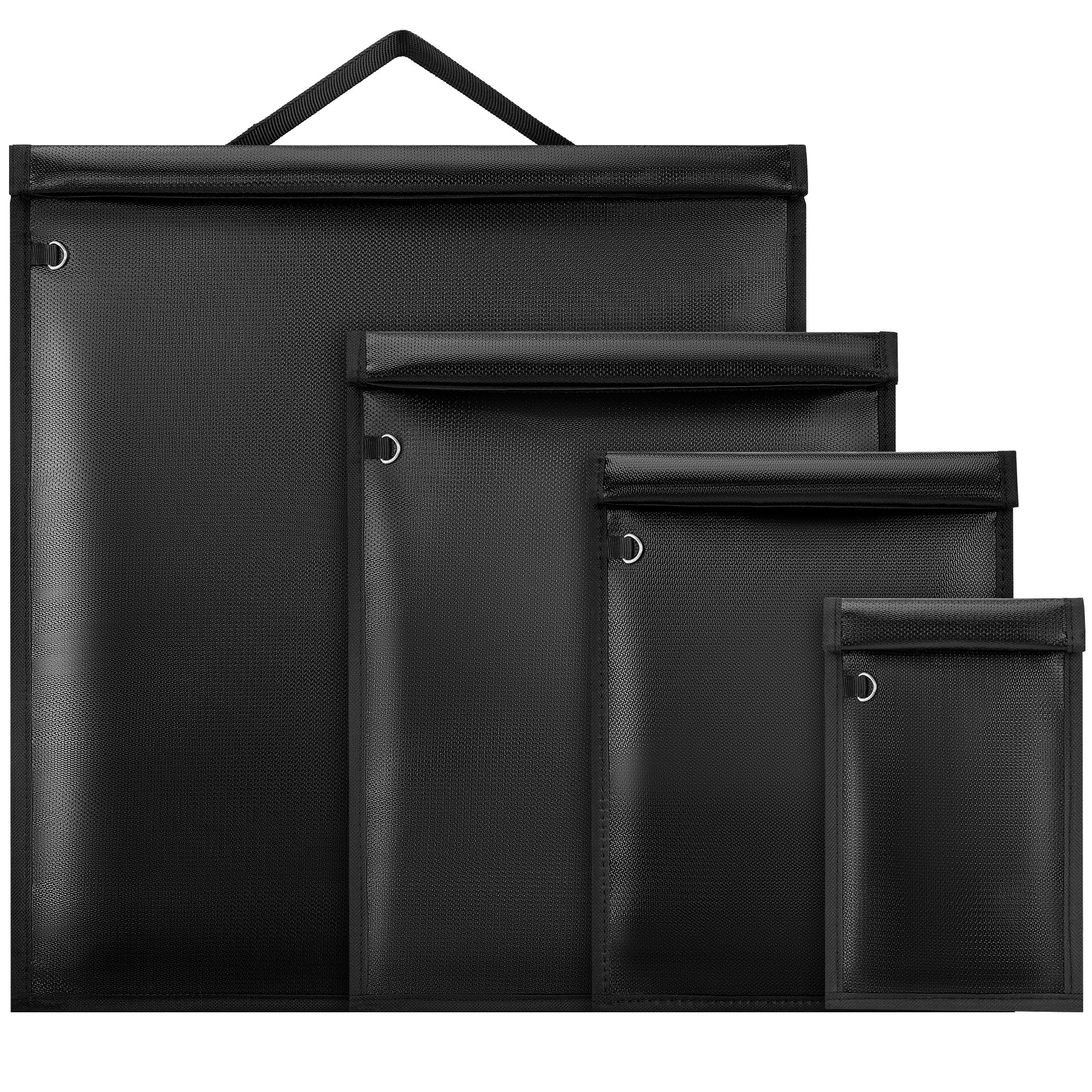 Bolsa Faraday,4 Piezas Faraday Bag Protectora EMP para TeléFonos MóViles,Ordenadores PortáTiles,Tabletas,Llaves de Coche,Gran Bolsa de Blindaje de SeñAl,ProteccióN EMP Impermeable e IgníFuga