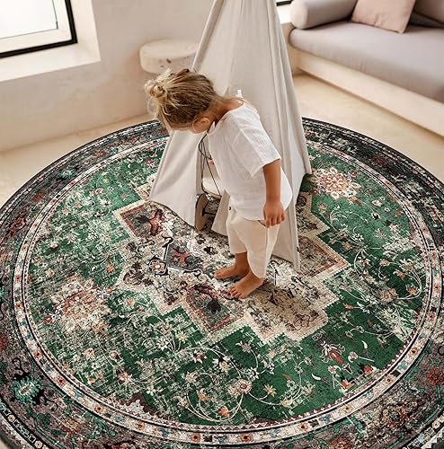 Vista 53 de Alfombras pequeñas de 2 x 3 pulgadas para entrada, alfombra bohemia verde para baño, pasillo, alfombra de cocina vintage, antideslizante, lavable