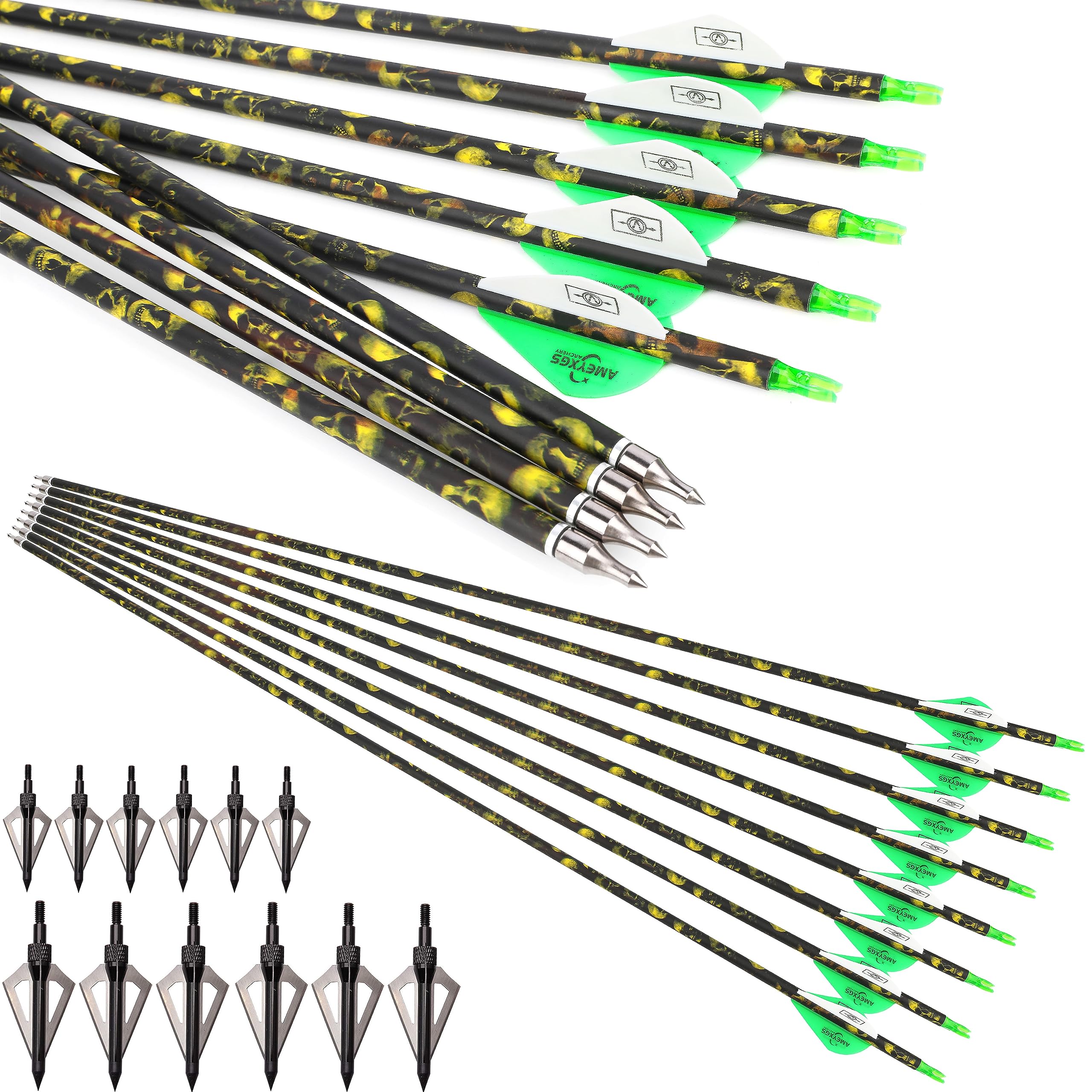 Flèches Carbone Camouflage 31 Pouces - 12 Pièces Pour Chasse