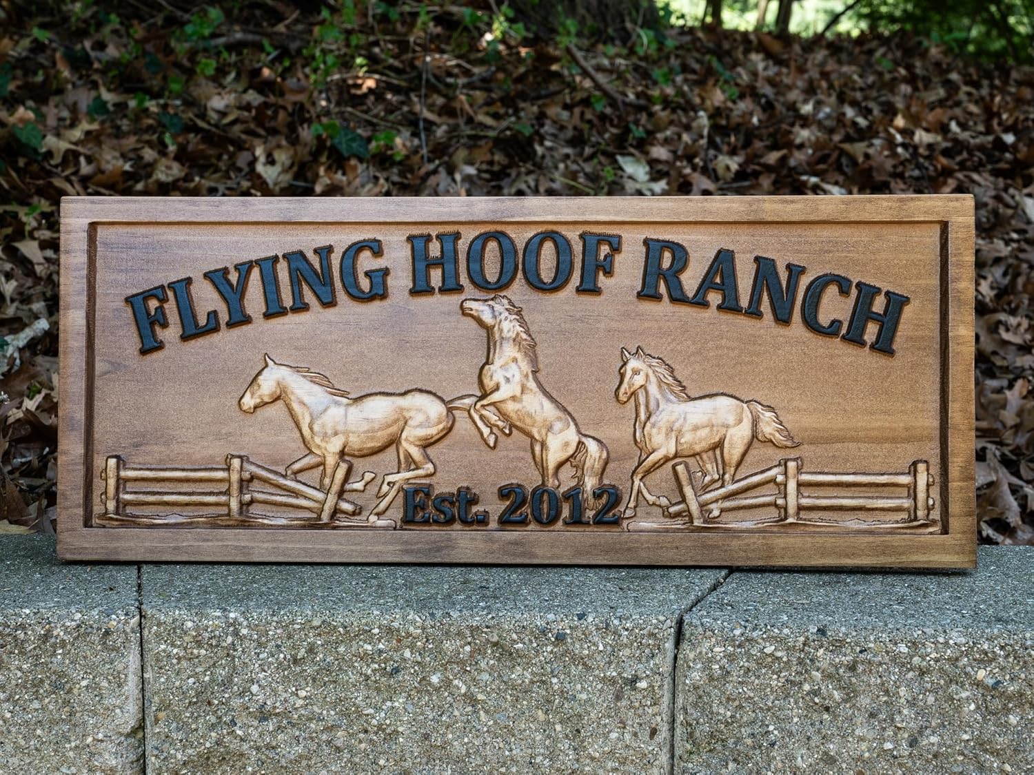 Personalized Horse Ranch Name Sign Rustic Wood Sign Couples Gift Custom Wooden Sign Family Last Name Established Gift Horse Stall Barn Decor