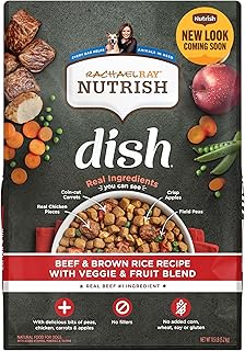 Rachael Ray Nutrish Dish Premium Natural Dry Dog Food, Beef & Brown Rice Recipe with Veggies, Fruit & Chicken, 11.5 Pounds (18146700)
