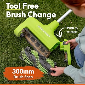 GreenSweep Reviver - Artificial Grass/Turf Power Brush for cleaning Artifical Grass - Lightweight & Compact