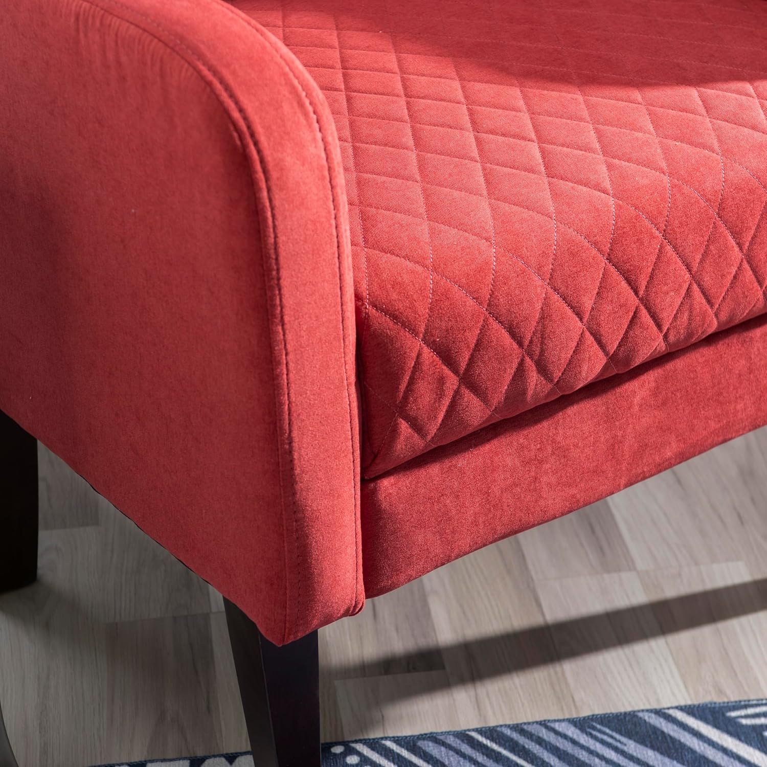 Powell Glenn Brick Red Wingbacked Accent Chair with Quilted Seat
