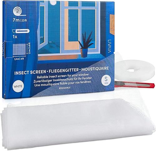 Mosquitera Mosquitera blanca de 4 pies x 3.6 pies para ventana, cinta de pantalla - Pantalla para ventanas - Ventana de pantalla de insectos -
