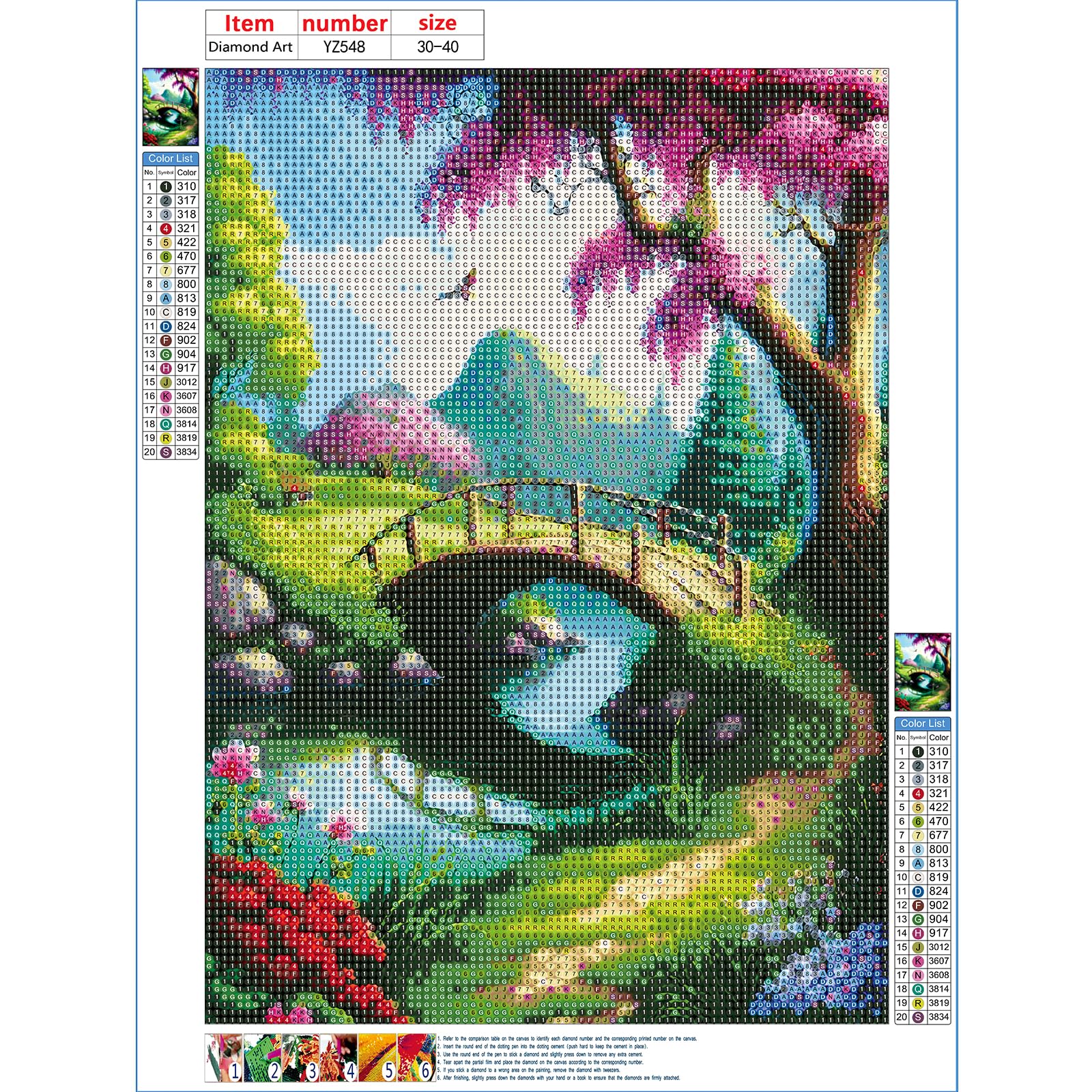 DPHERO DIY Diamantmalerei Set Für Erwachsene – 5D Runde Steine, Blumenmotiv 30x40 Cm