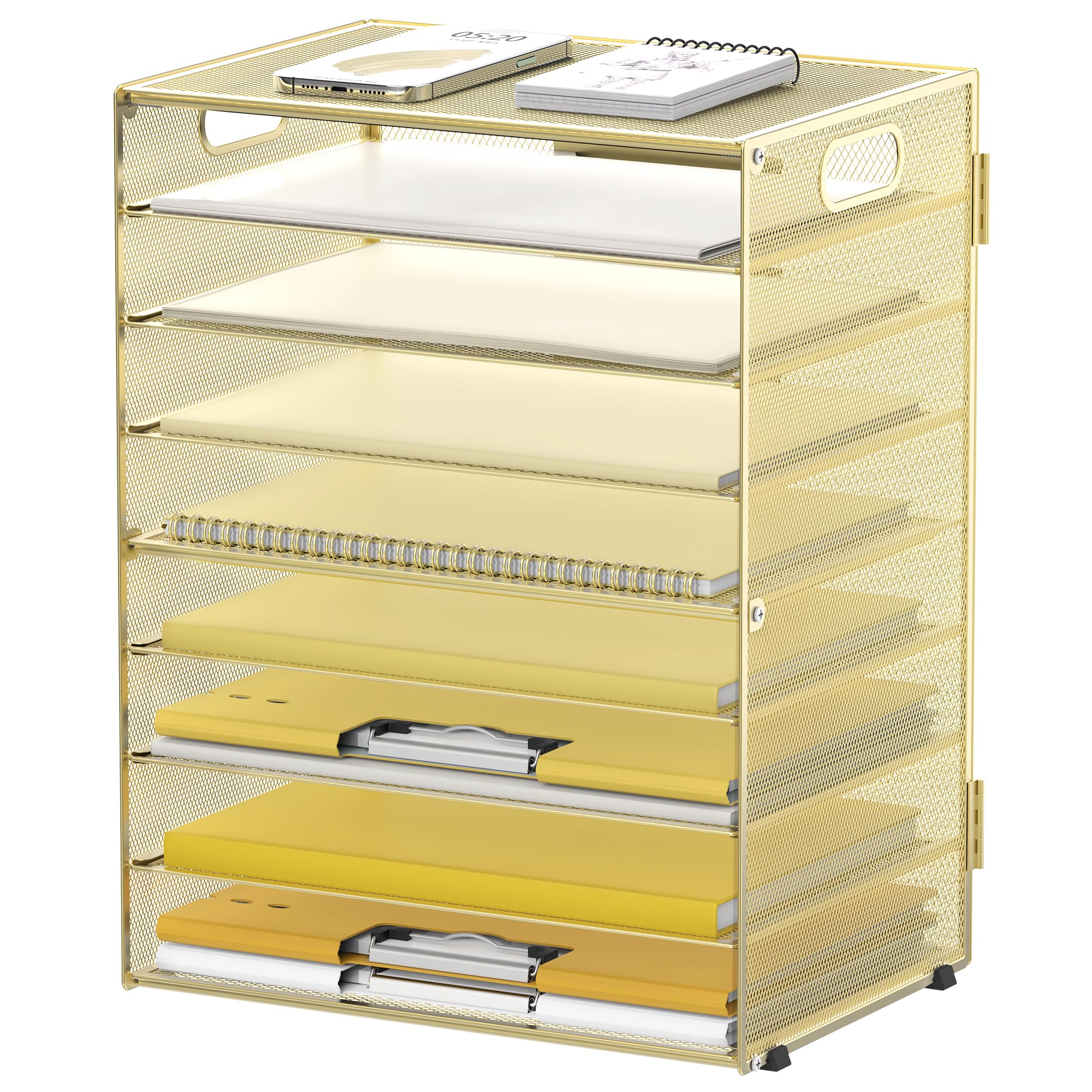 DALTACK 9-Tier Paper Letter Tray Desk Organizer with Handles, Mesh File Holder Organization, File Organizer for Desk Paper Sorter for Office Home