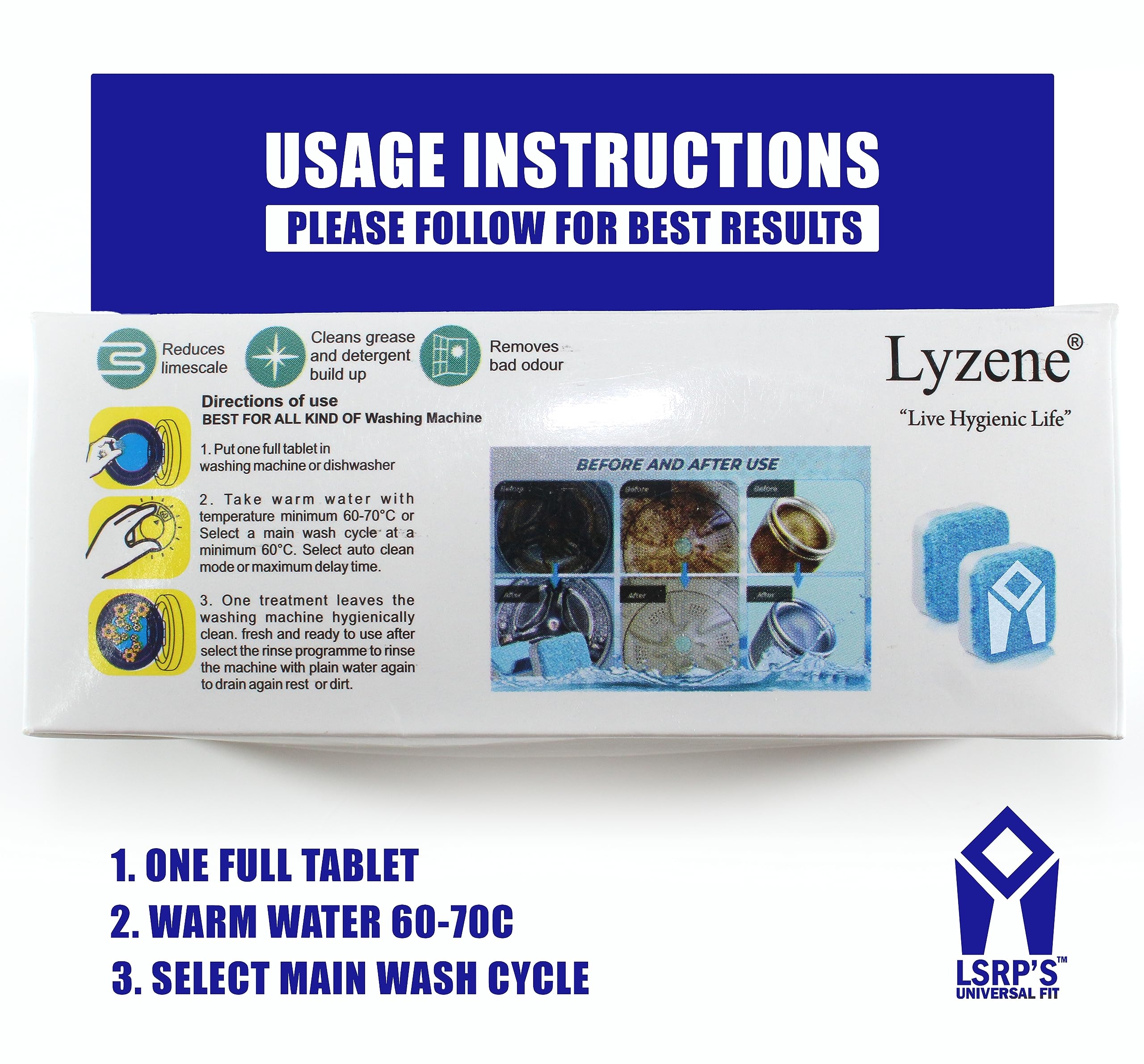 LSRP'S Universal Fit Ultra-Concentrated Descaler Washing Machine Deep Cleaner Tablet Replacement For Drum Tub Cleaner For Washing Machine LG Samsung Whirlpool Bosch Front Load/Top Dishwasher 6 Pcs 4