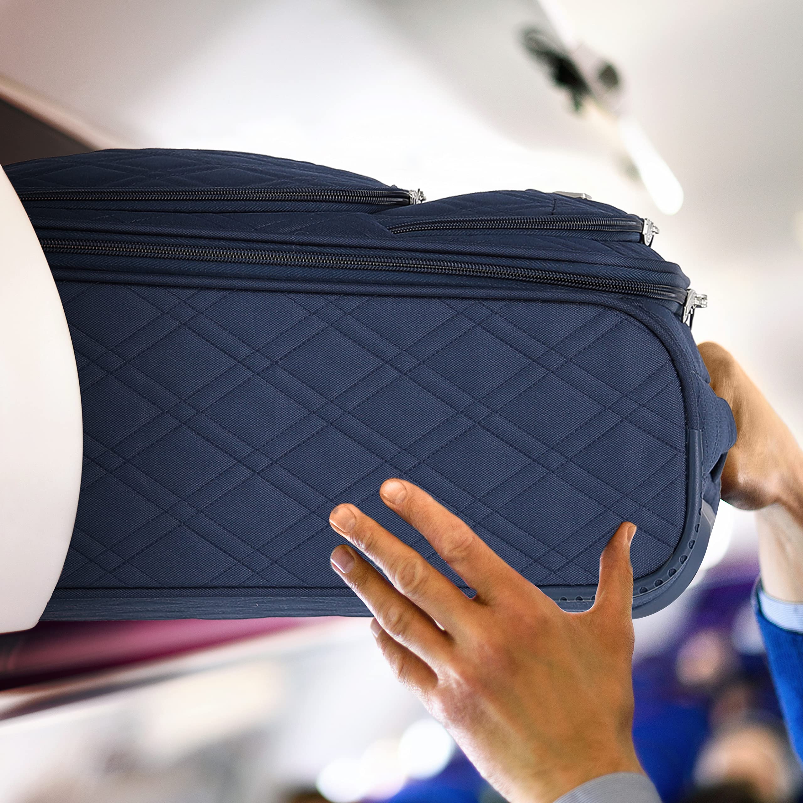 Flight Knight Lightweight 4 Wheel 800D Soft Case Quilted Suitcases Anti Crack Cabin & Hold Luggage Options Approved for Over 100 Airlines Including easyJet, BA & Many More!