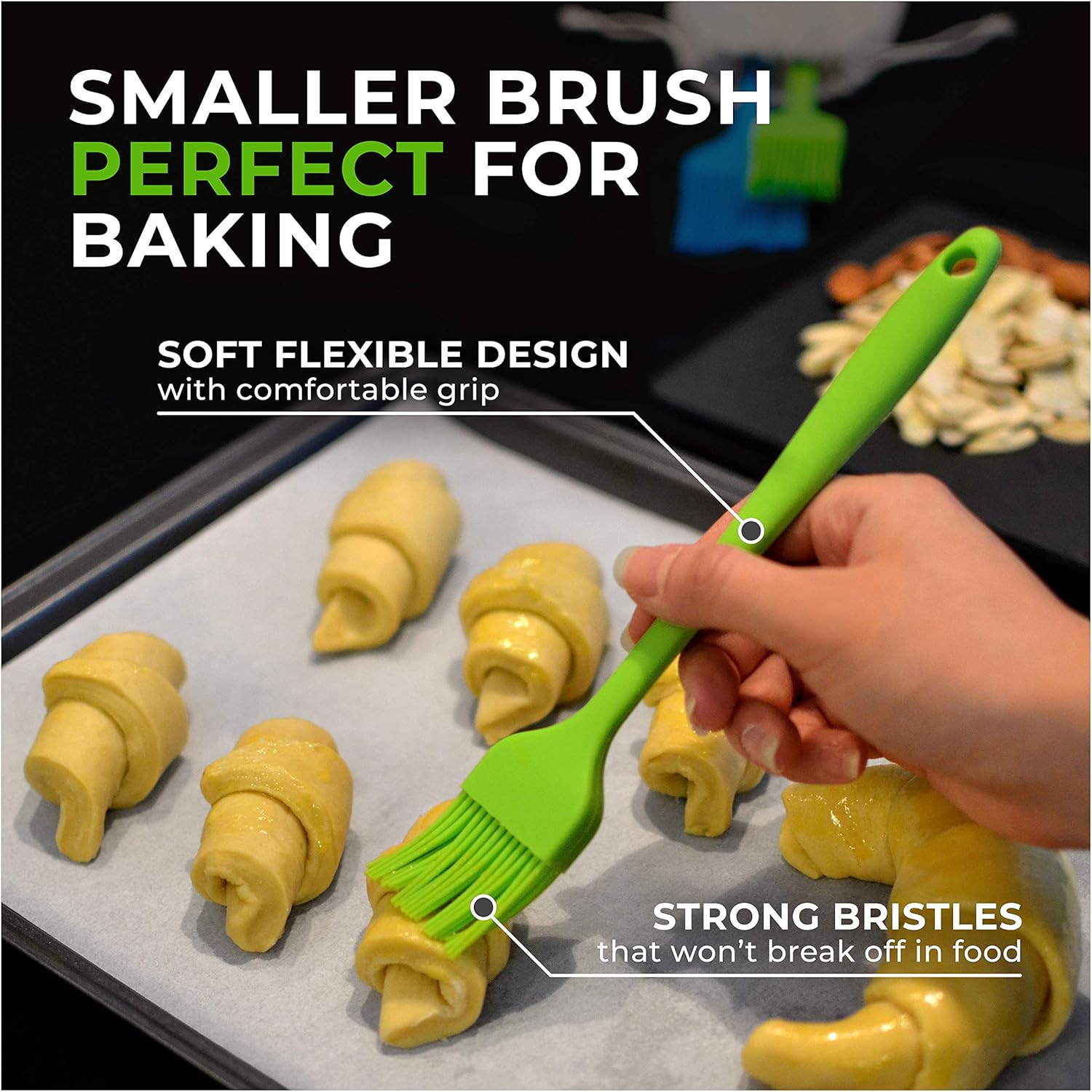 Silicone Brush - Set of 4 Basting Brush, Pastry Brush, Cooking Brush, Butter and Oil Brush for Pan, Egg Wash for Baking, BBQ Sauce, Marinade, Meat, Grill Brush - Dishwasher Safe: Home & Kitchen